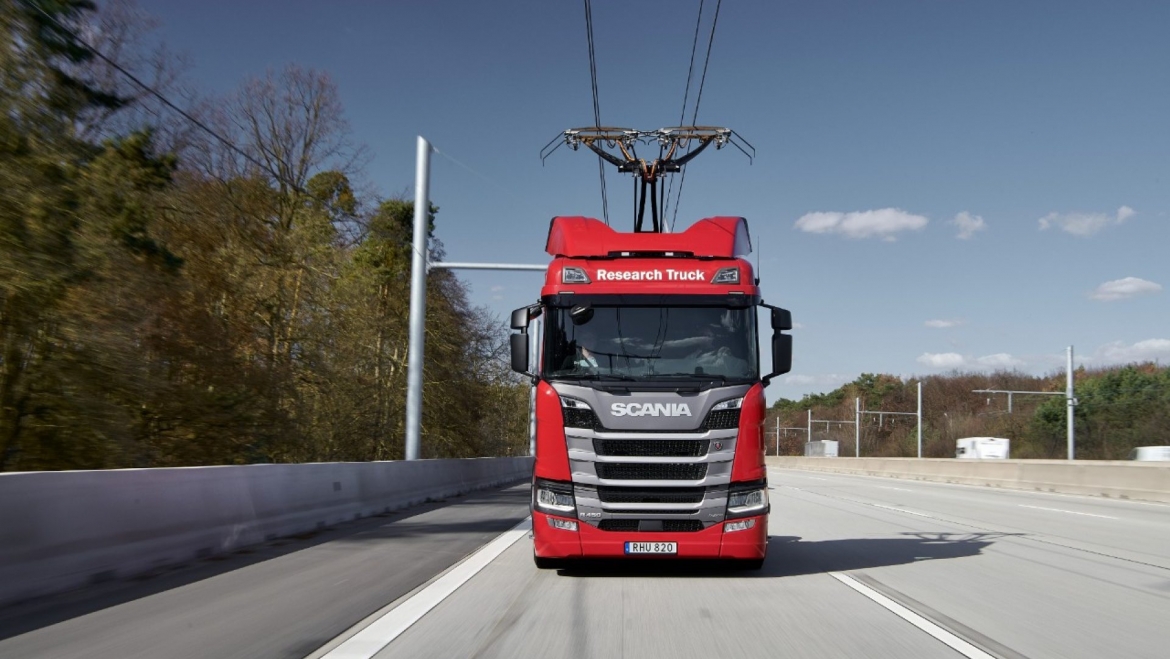 Грузовики Scania на электроприводе начали тестироваться на новом участке трассы в Германии